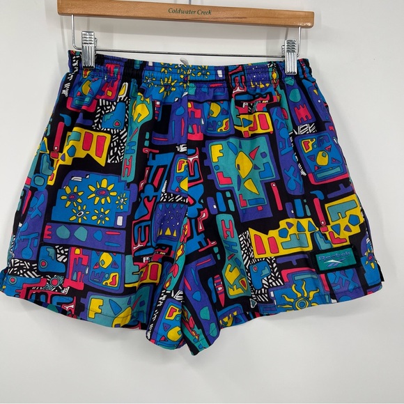 Vintage 90’s Rebook Abstract Geometric Print Swim Trucks Shorts - Picture 1 of 8